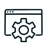 web page and gear icon