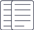 A black icon of a book on a dark background.