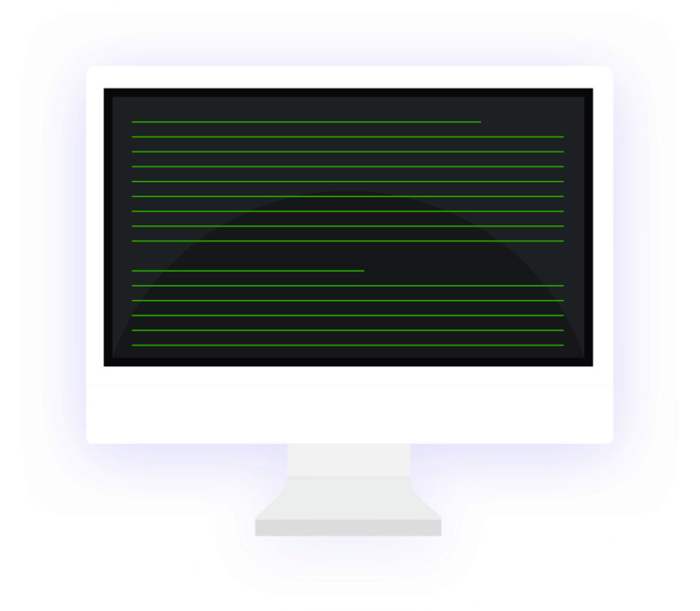 A computer monitor with a purple screen displays Ad Engagements.