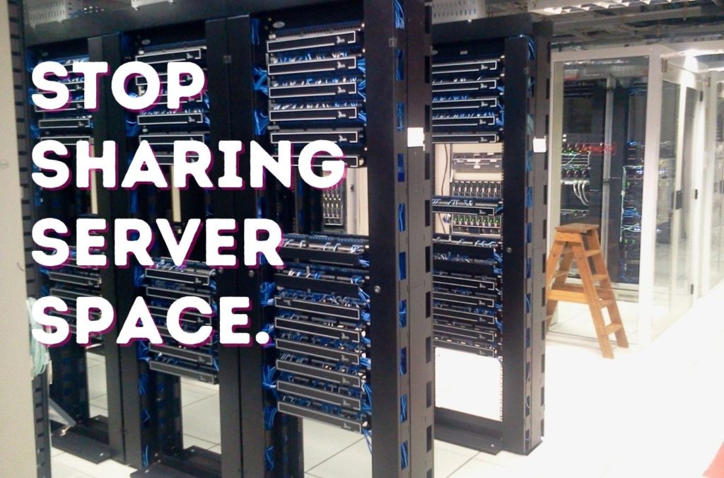 servers with stop sharing server space written on top