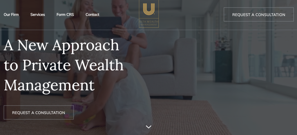 desktop version of financial advisor website