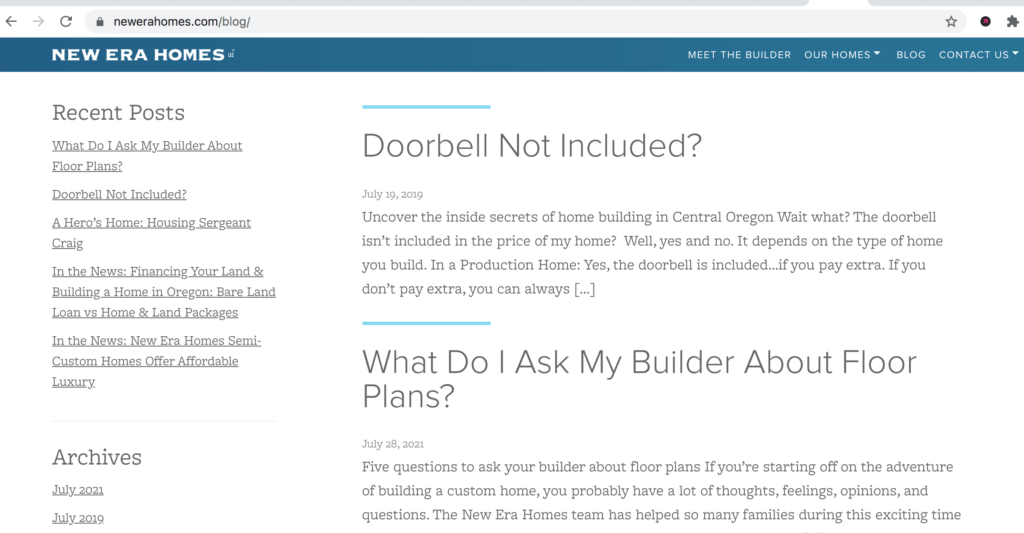 example blog posts from a contractor website