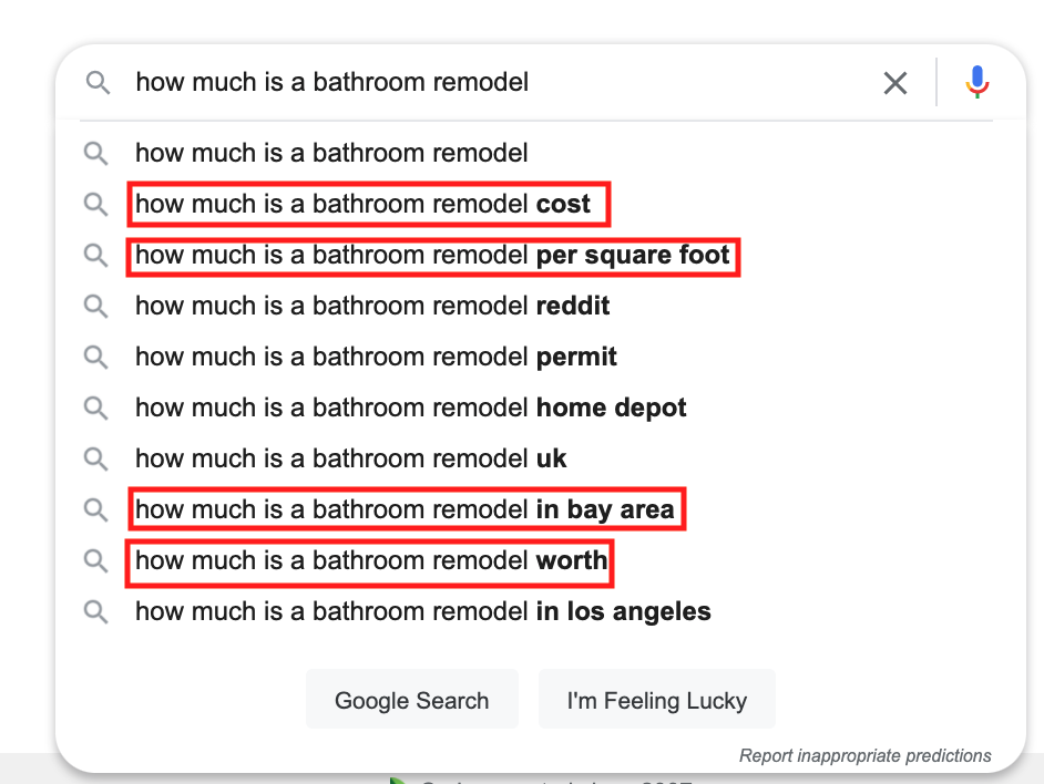 Google autocompletes