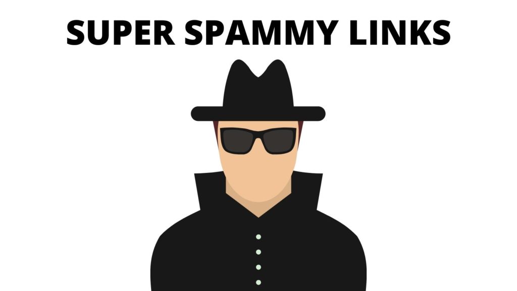 a guy in a black hat representing spammy link schemes
