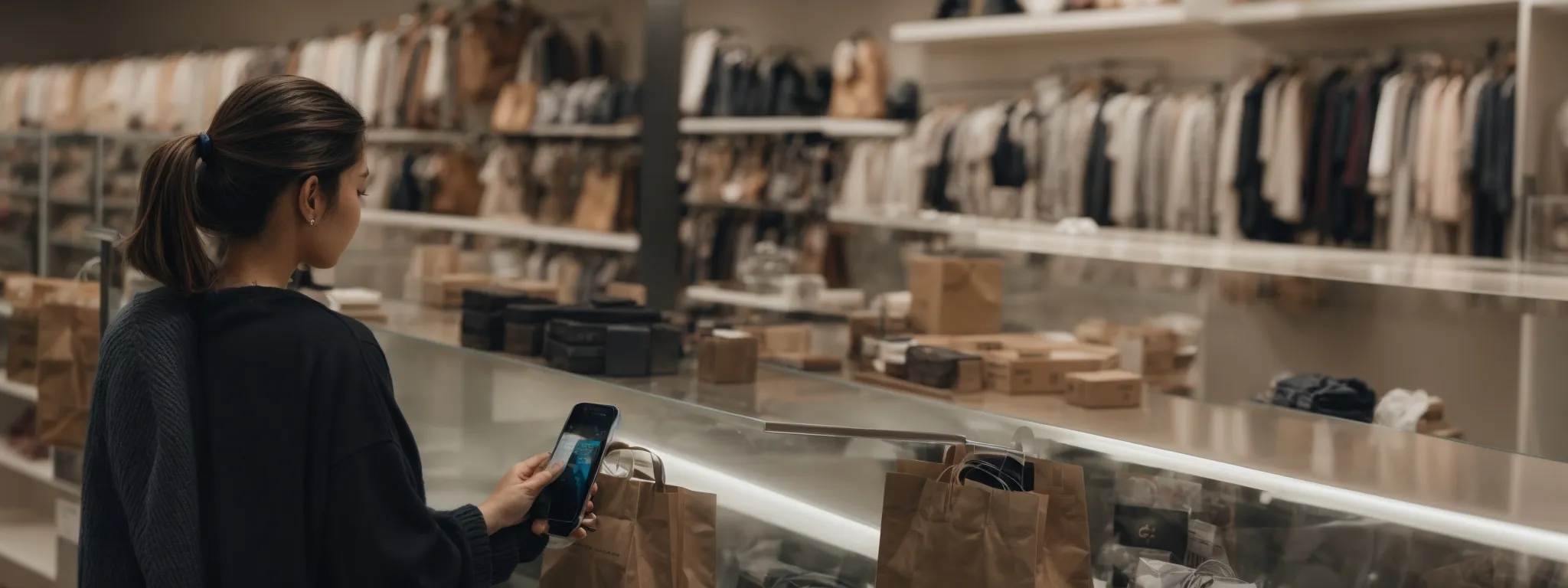 a shopper uses their smartphone to effortlessly scroll through a cleanly designed, responsive online store.