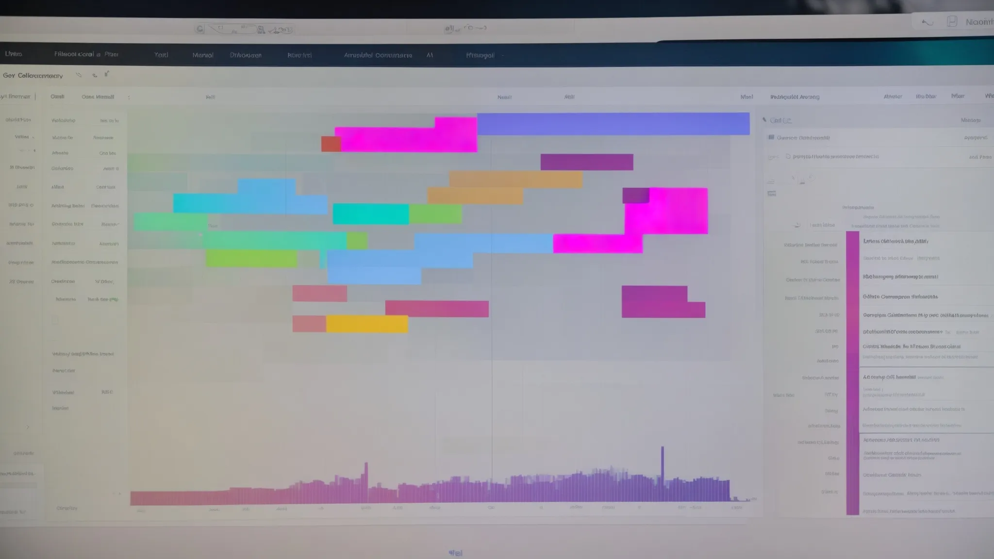 a computer screen displaying a colorful chart of email campaign performance, with an open email application in the background.