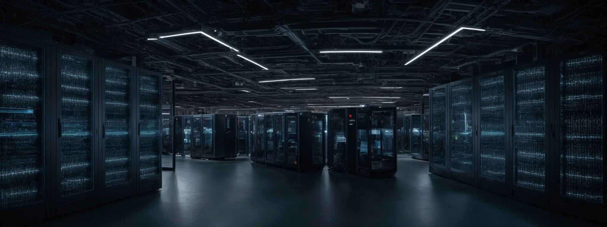 a vast server room symbolizing the digital infrastructure that supports enterprise-level seo strategies.