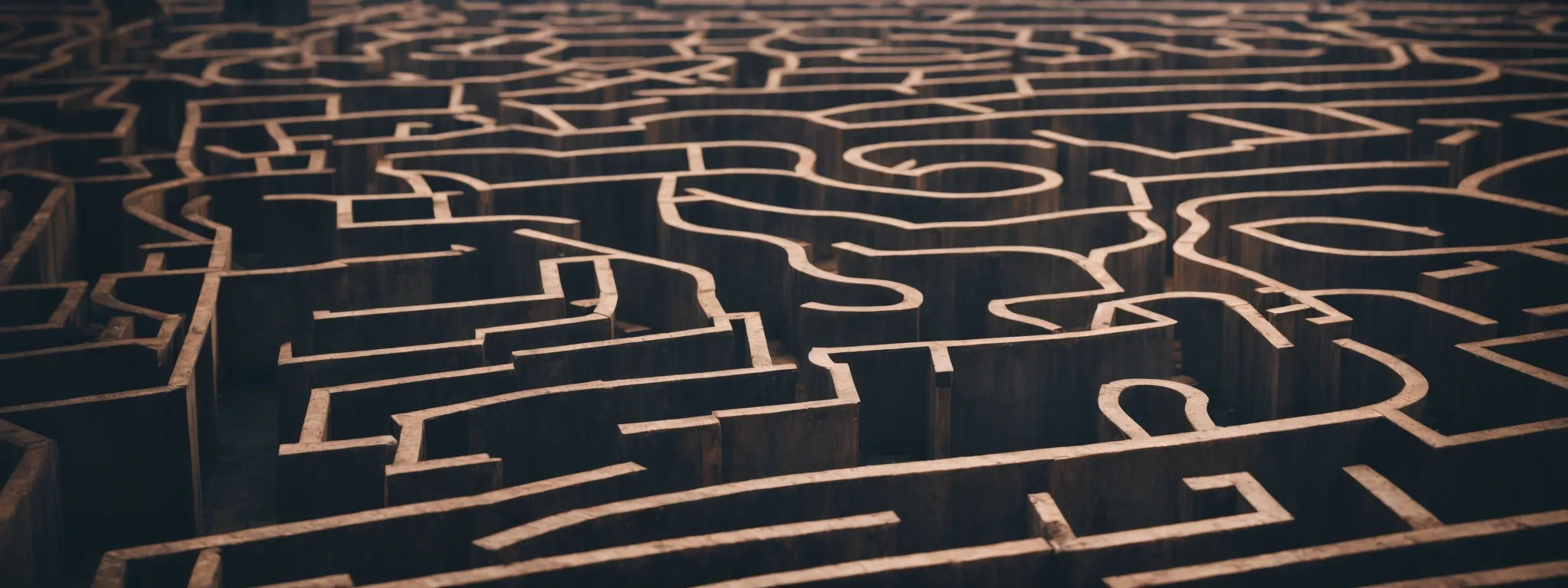 a maze with a clear path marked towards an exit, symbolizing navigational strategy within a website.