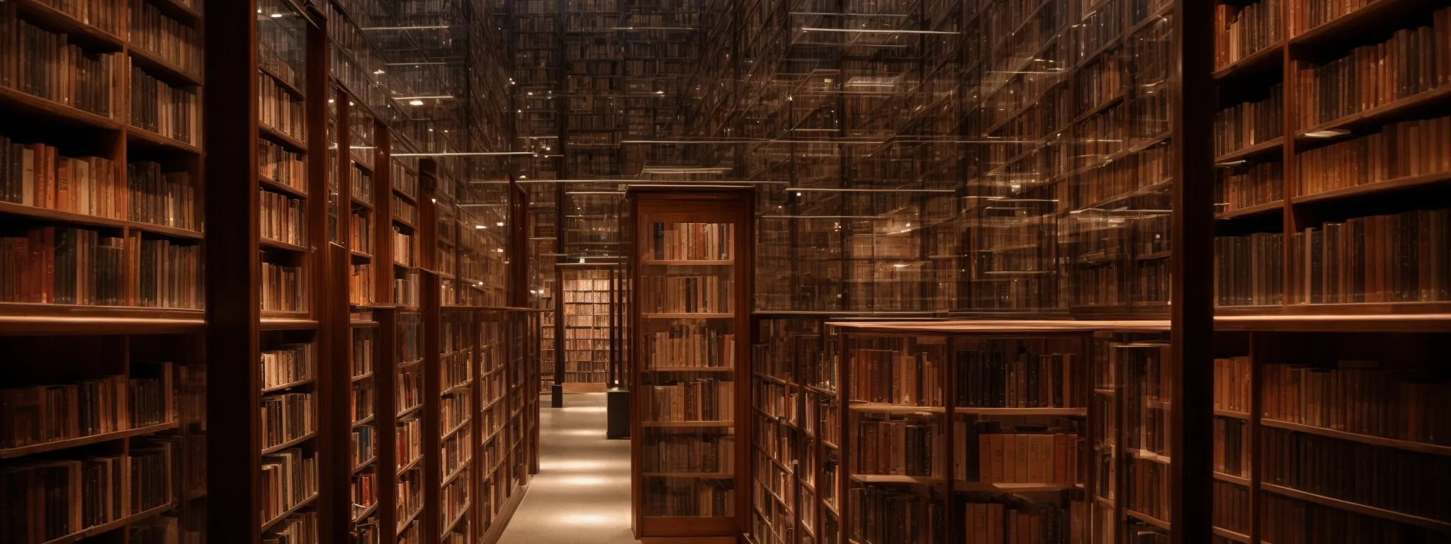 a vast library with an array of different books symbolizing the diversity of links in a link profile.