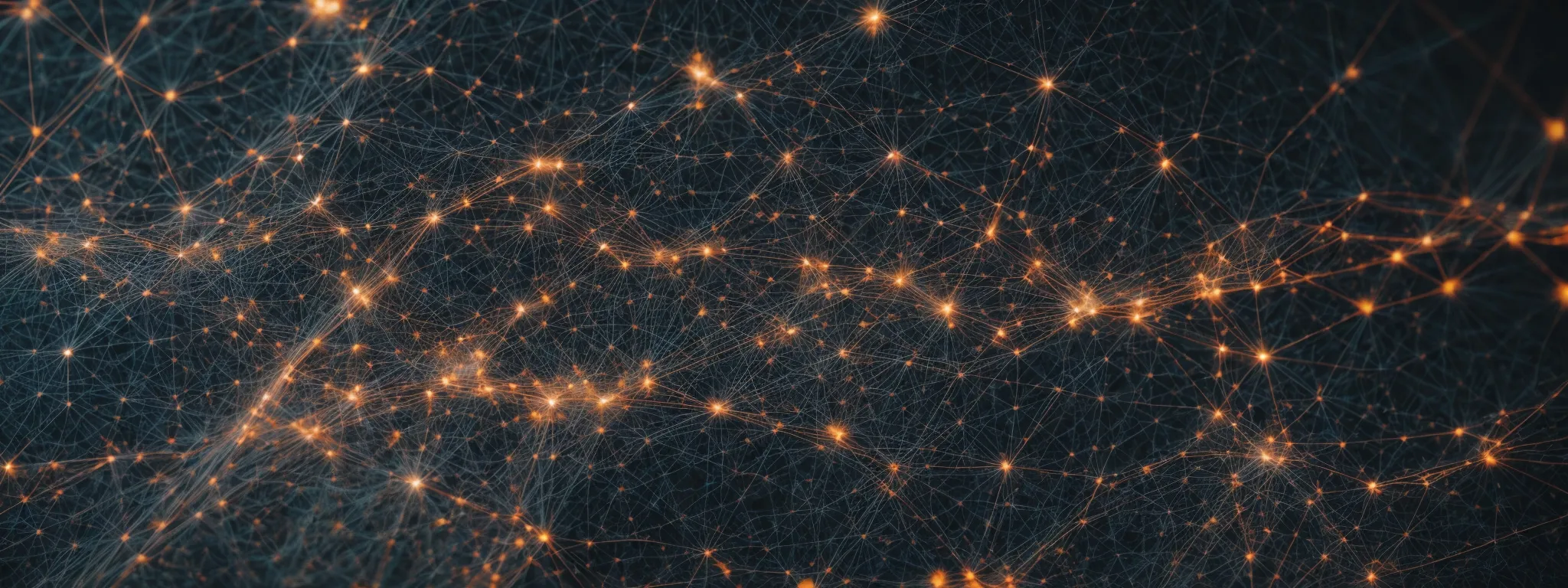 a strategist marks potential partner websites on a digital map of interconnected nodes representing the internet's vast network.