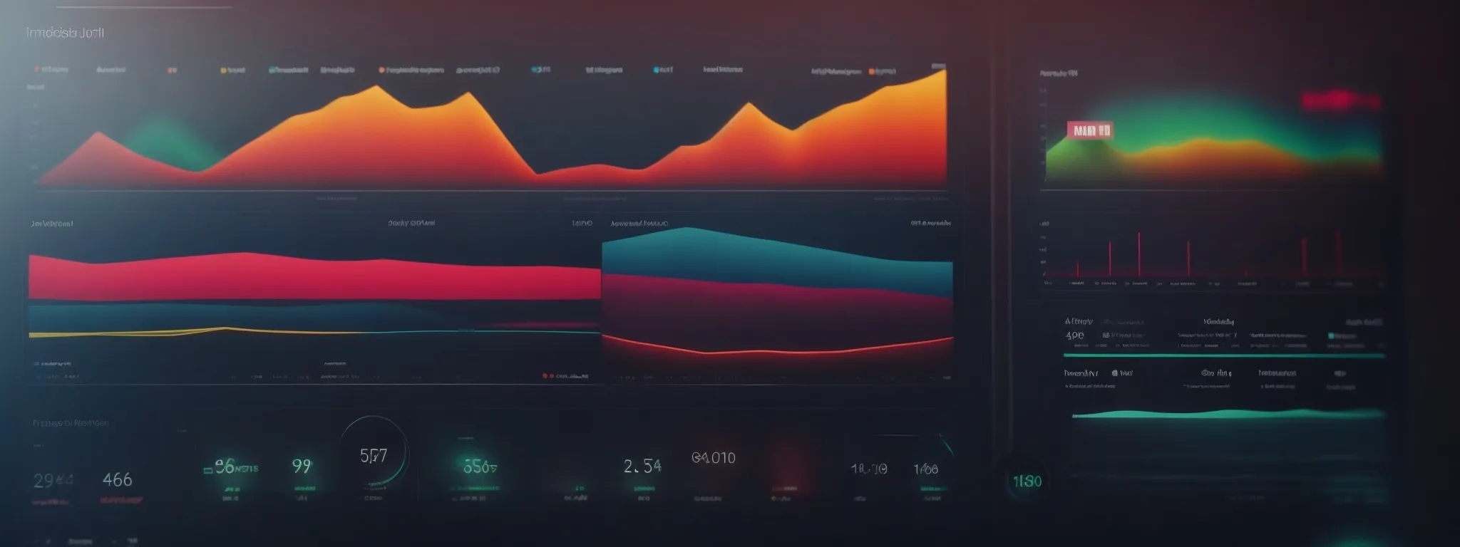 a sleek dashboard displays colorful charts and graphs analyzing email campaign results.
