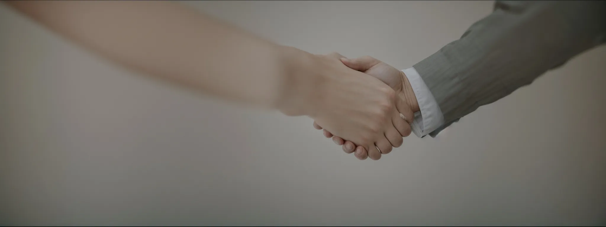 a professional handshake against a neutral background, symbolizing a successful personalized business partnership.