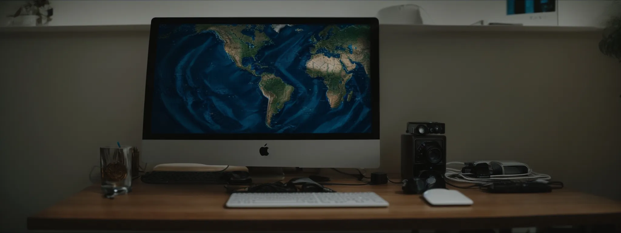 a globe centered on a computer screen symbolizing international online presence.