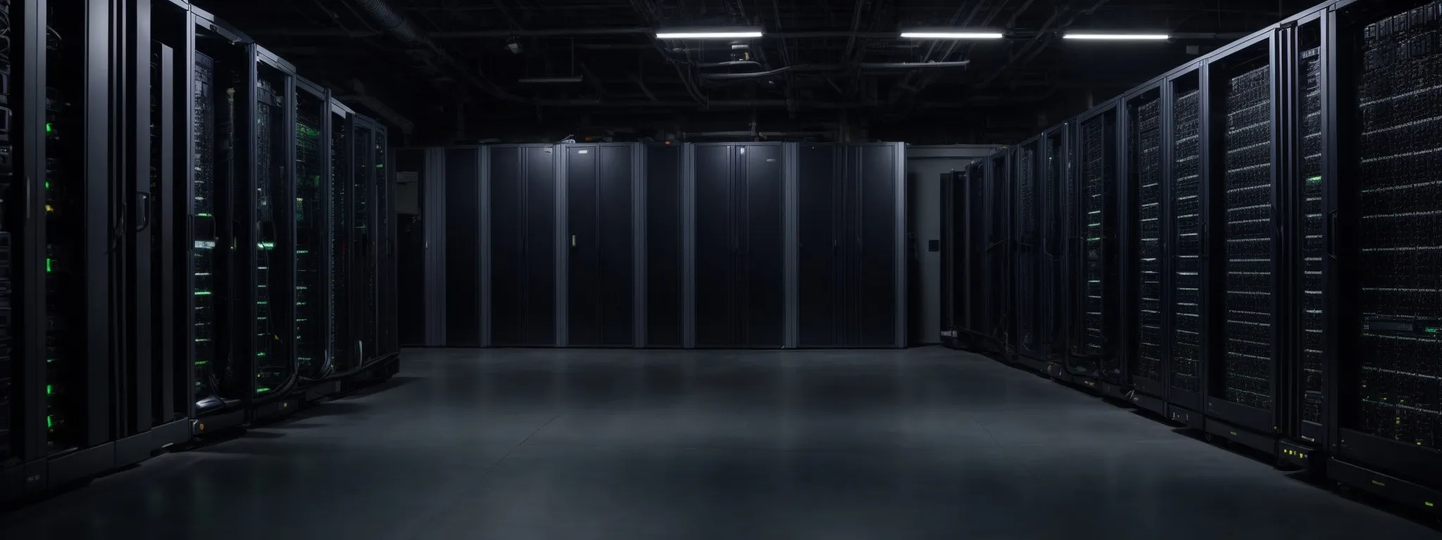 a server room with rows of computer racks, indicative of the infrastructure enabling website indexing and seo optimization.