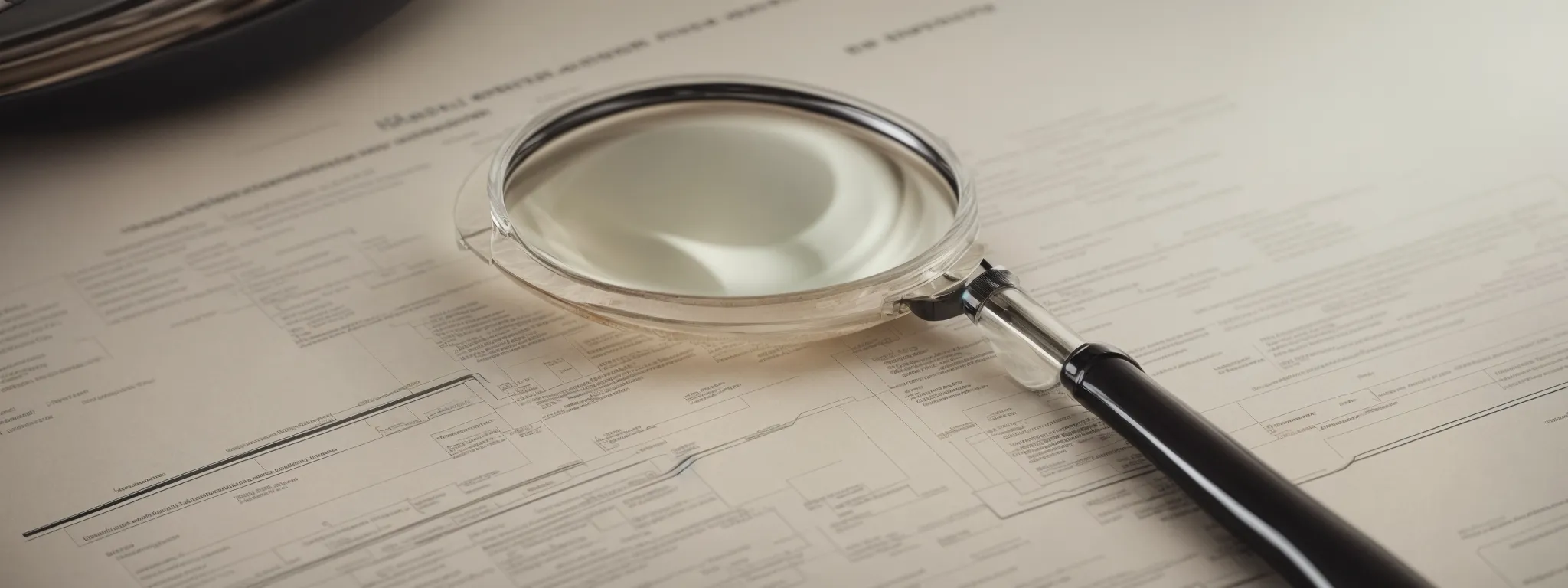 a close-up of a magnifying glass hovering over a complex website structure diagram.