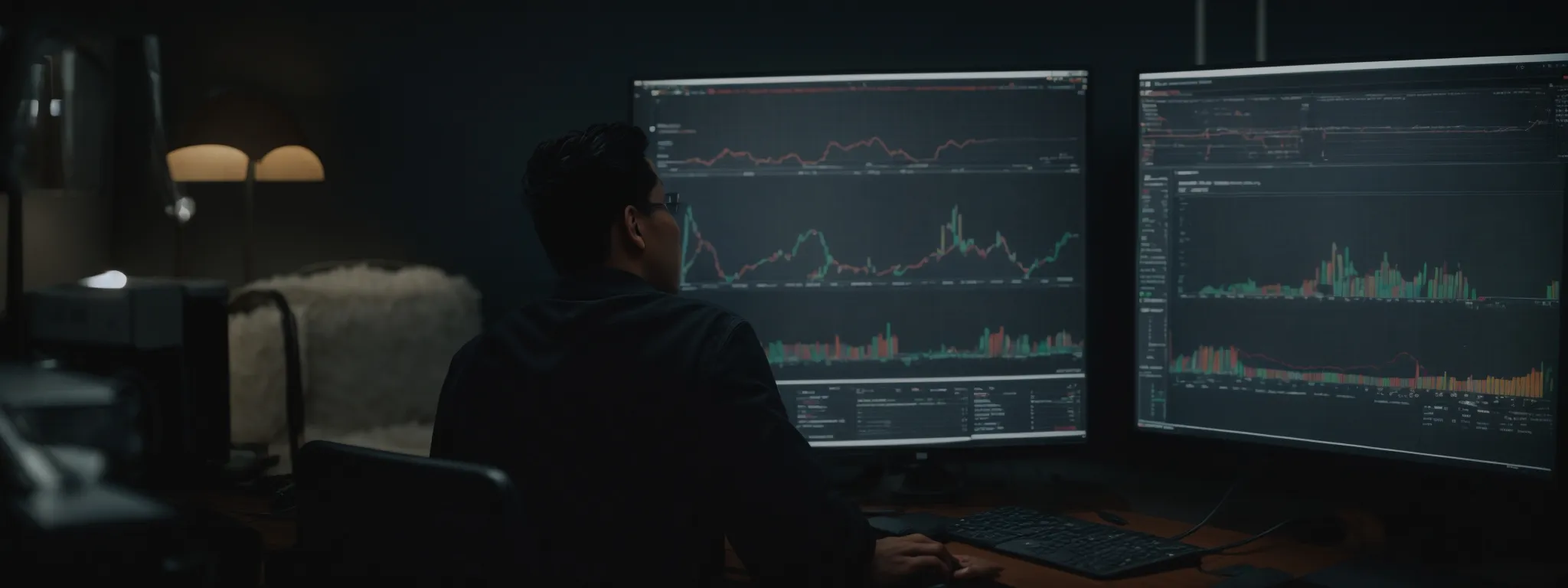 a person analyzing graphs and charts on a computer screen to optimize digital marketing strategies.