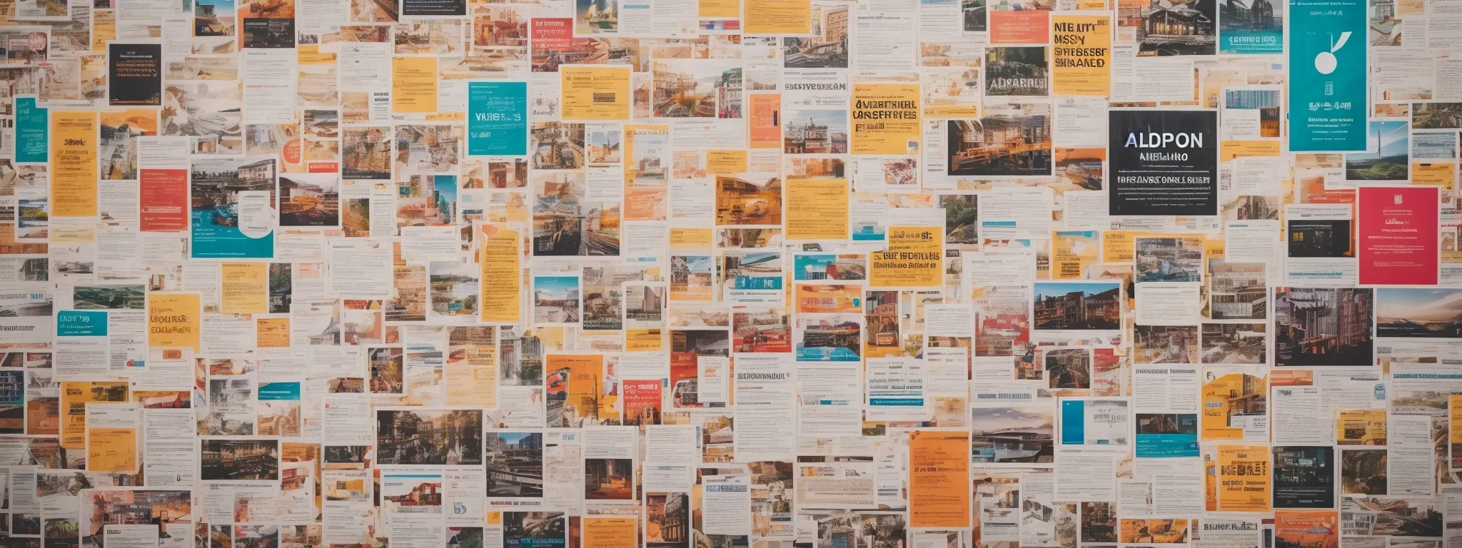 a colorful, crisp bulletin board with diverse and eye-catching job advertisements nestled within a bustling social media interface.