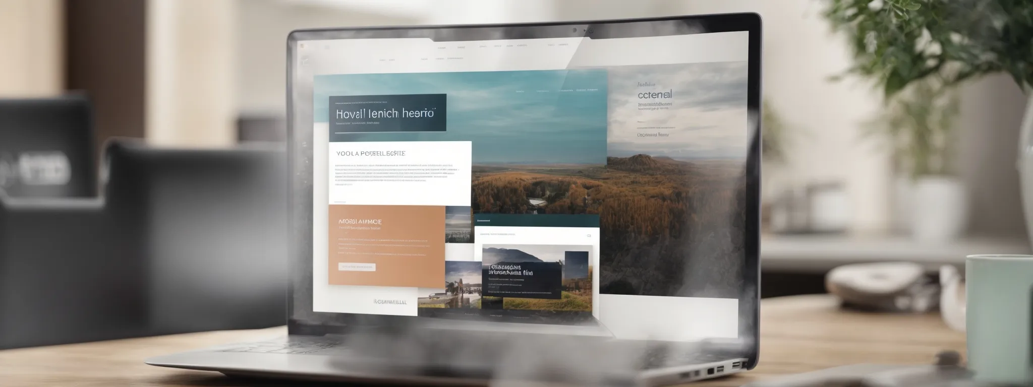 an open laptop with a clean, organized interface displaying a website's homepage for mental health services.