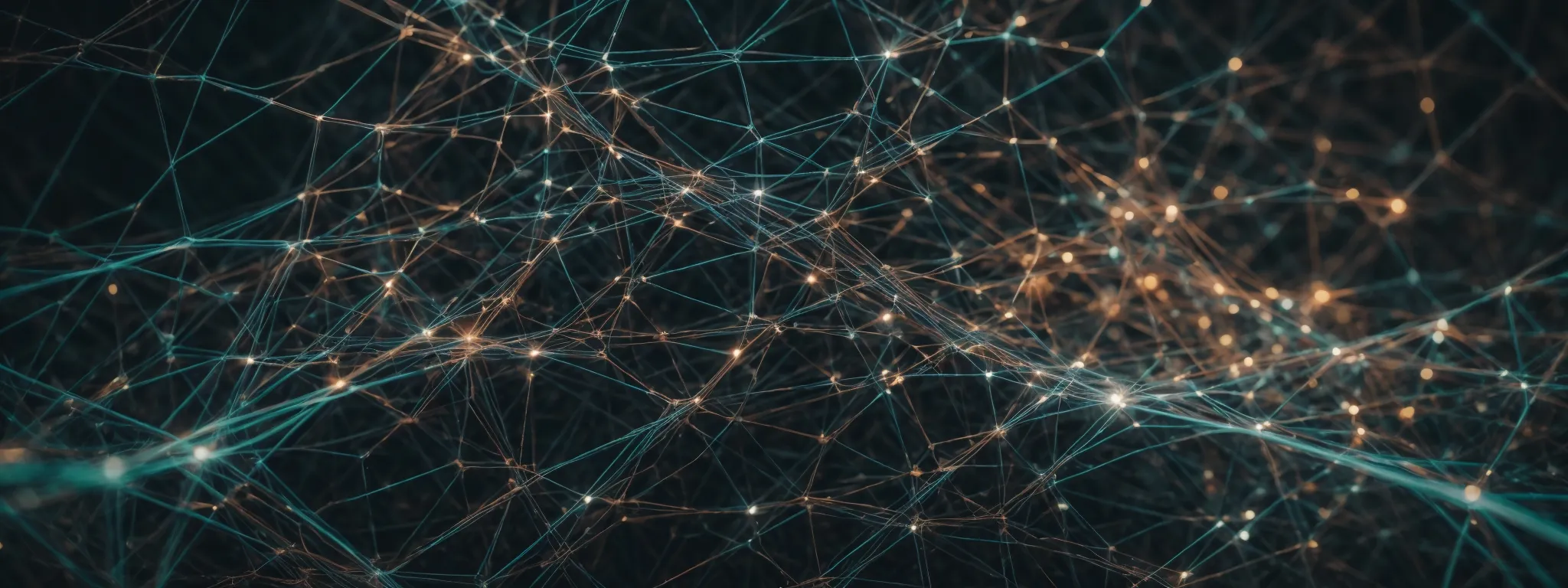a web of interconnected nodes symbolizing a network of links expanding across a digital landscape.