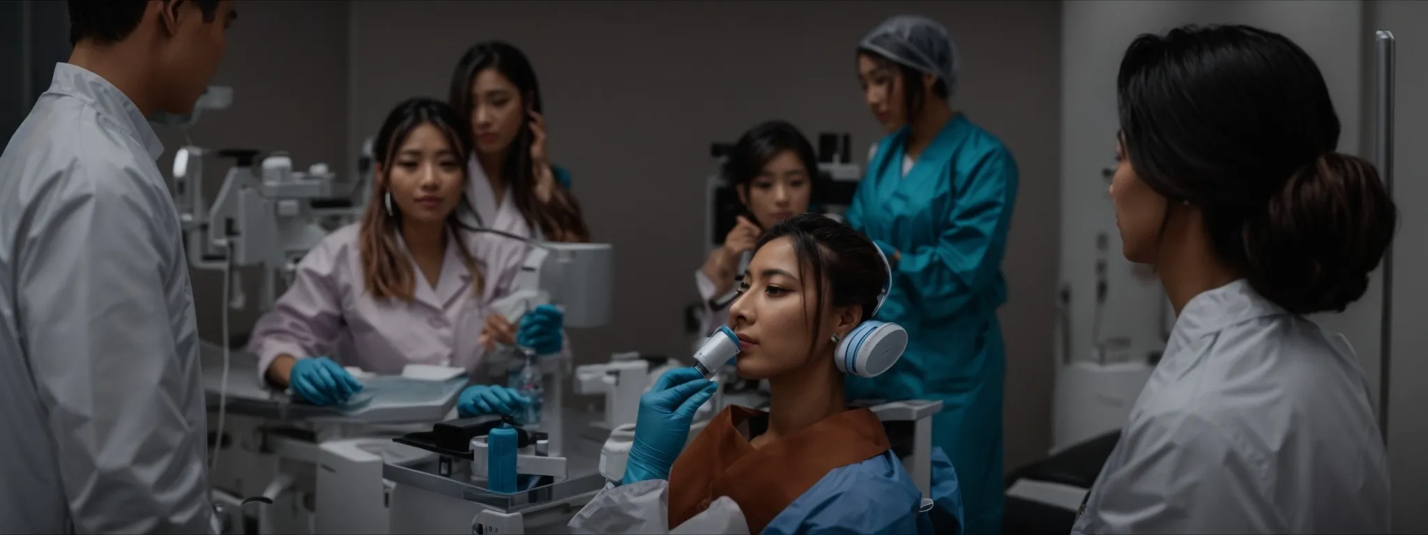 a plastic surgeon is engaging with an audience through a live social media video, discussing transformative procedures without showing specific results or private details.