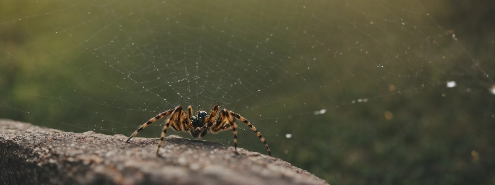 a spider navigating an uncluttered web with clear and organized paths.