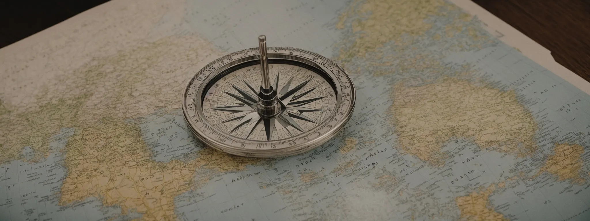a compass on a map symbolizing strategic navigation towards seo goals.