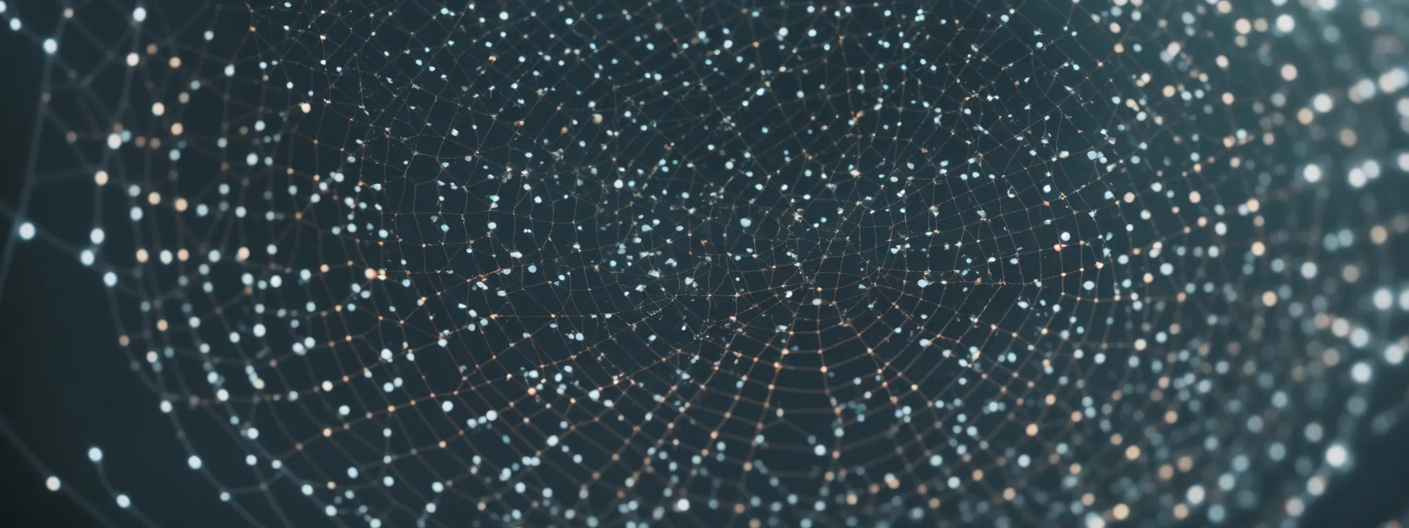 a magnifying glass hovering over a web of interconnected dots and lines, symbolizing the scrutiny of backlink networks.