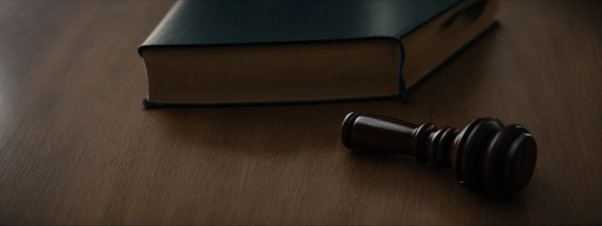 a judge's gavel and legal books on a polished wooden table as a metaphor for authoritative legal presence online.
