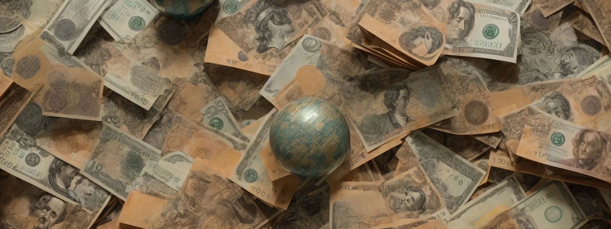 a globe surrounded by various currency symbols, highlighting the concept of global economic variance.
