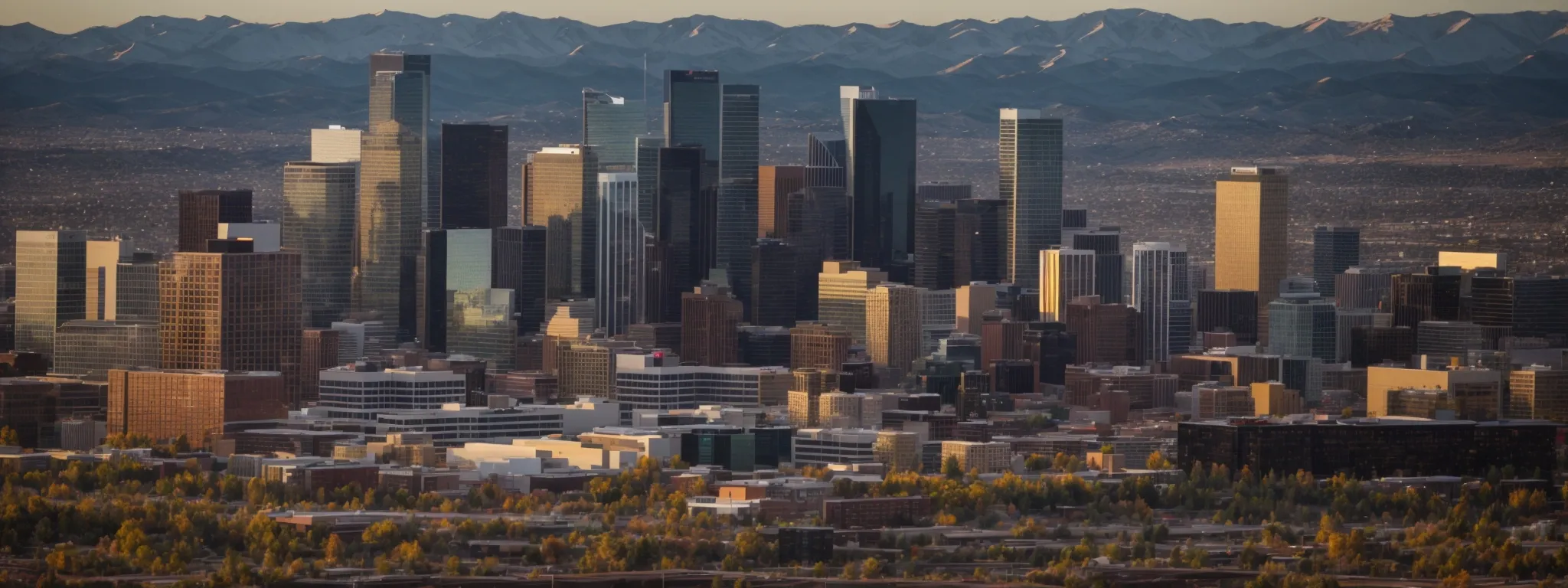 a panoramic view of denver's skyline showcasing its dynamic business district.