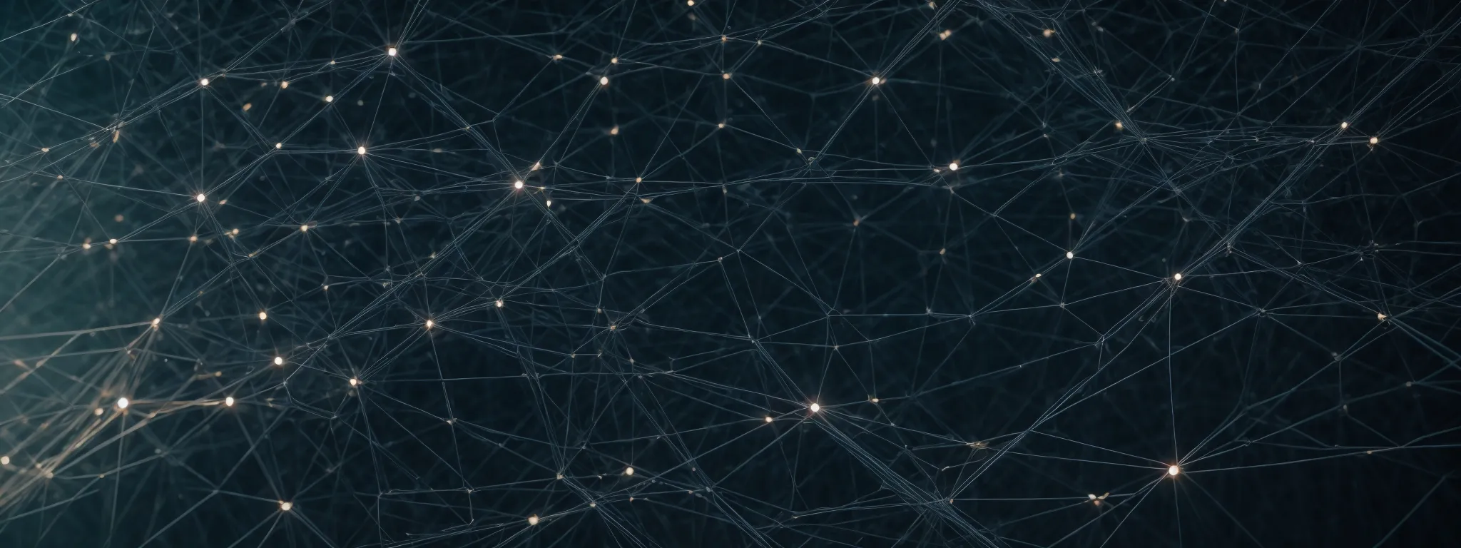 a wide web of interconnected nodes illustrating a network against a digital backdrop, symbolizing the concept of building a strong backlink structure.