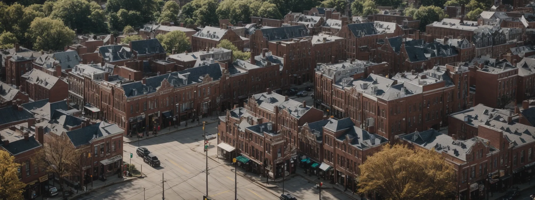 a birds-eye view of the historic buildings in downtown york, pennsylvania, symbolizing local community interconnectedness.