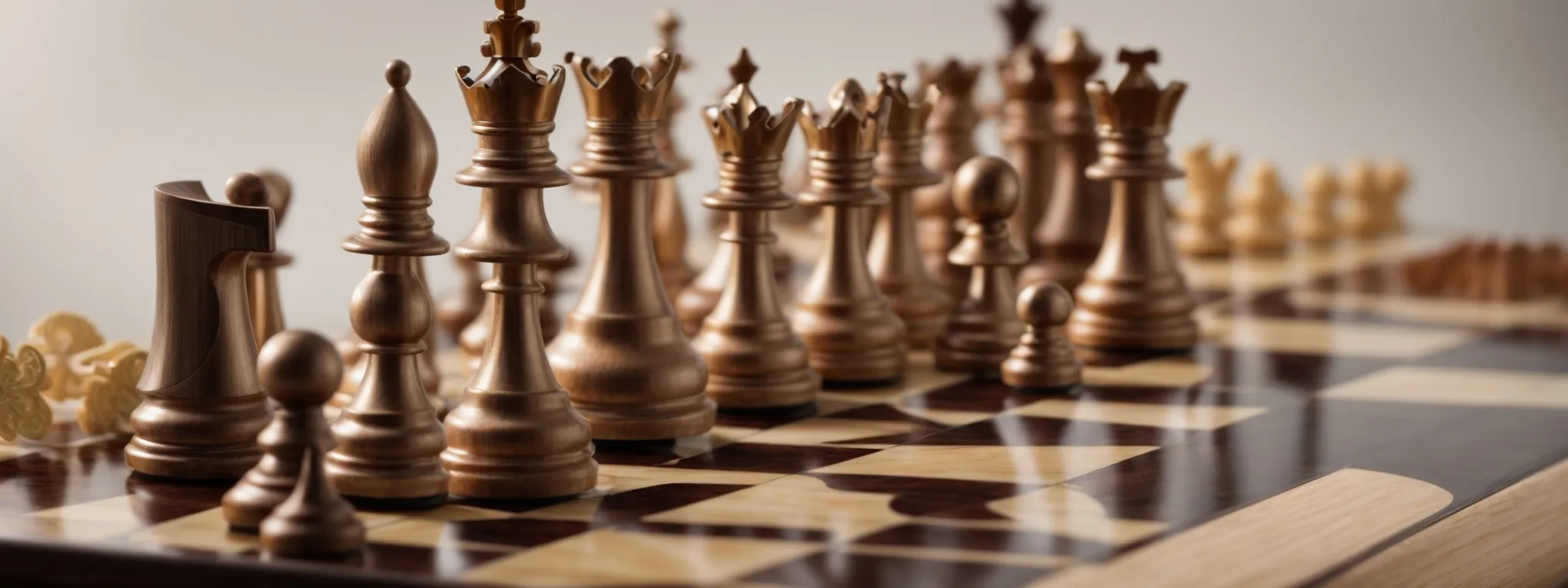 a chessboard with one piece moving forward, symbolizing strategic advancement in the seo realm.