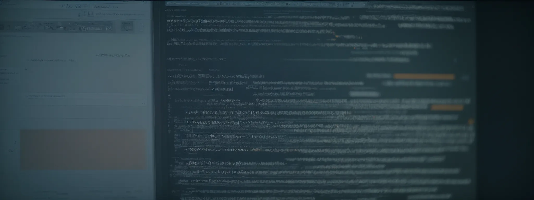 a computer screen displaying a website's backend, symbolizing the hidden complexities of technical seo that need mastering.