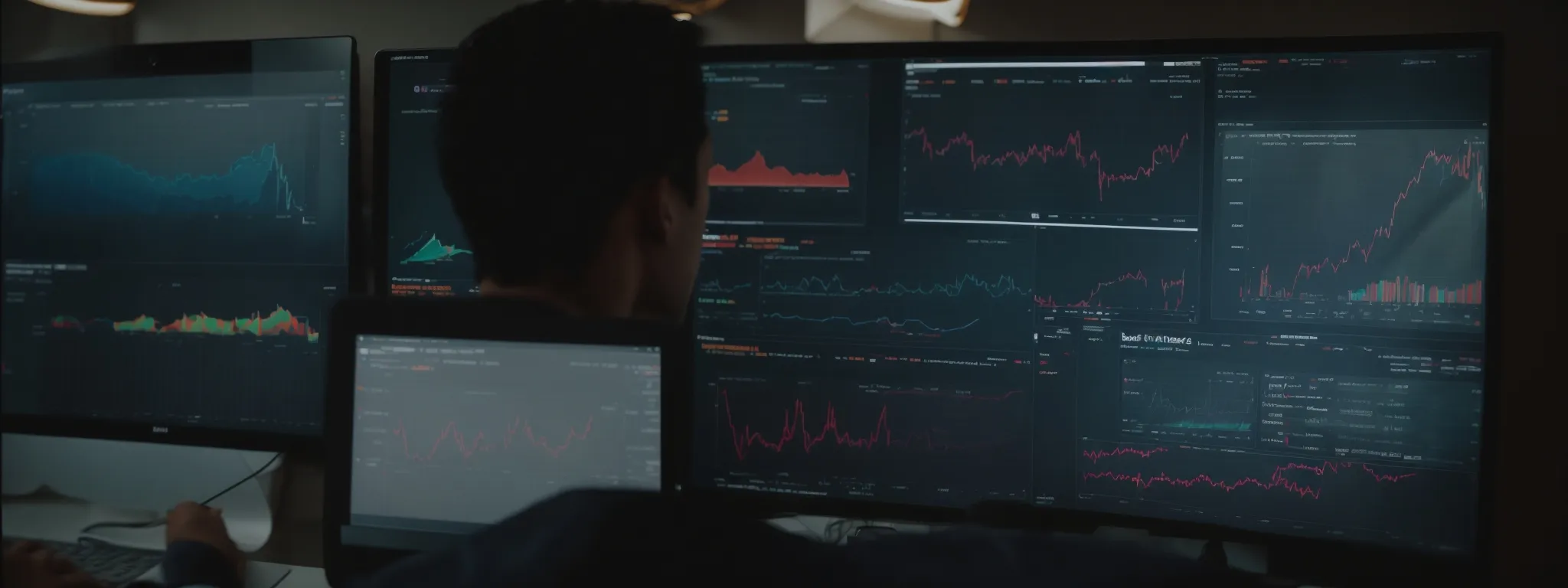 a marketer reviews analytics dashboards on a computer screen, highlighting call conversion metrics.