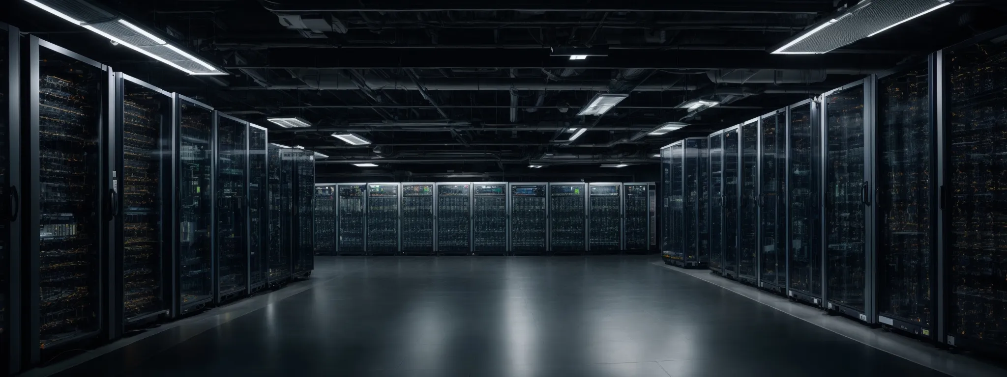 a sprawling server room with rows of high-tech equipment indicating a focus on digital infrastructure and optimization.