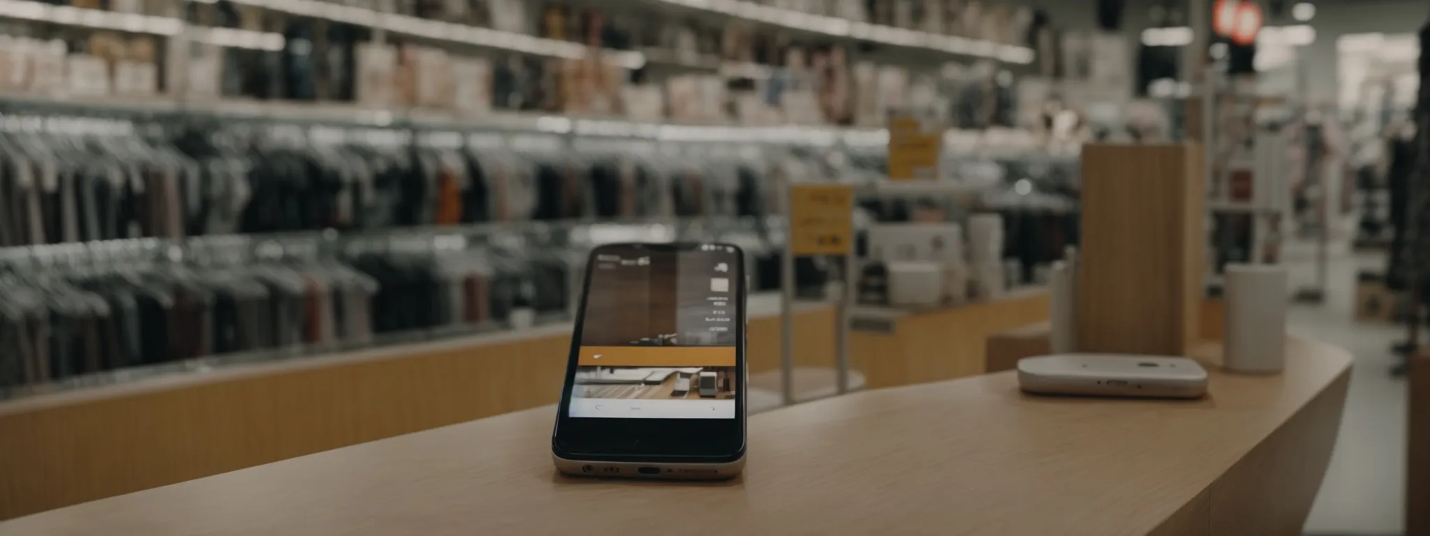 a smartphone receiving a notification upon entering a store equipped with beacon devices.