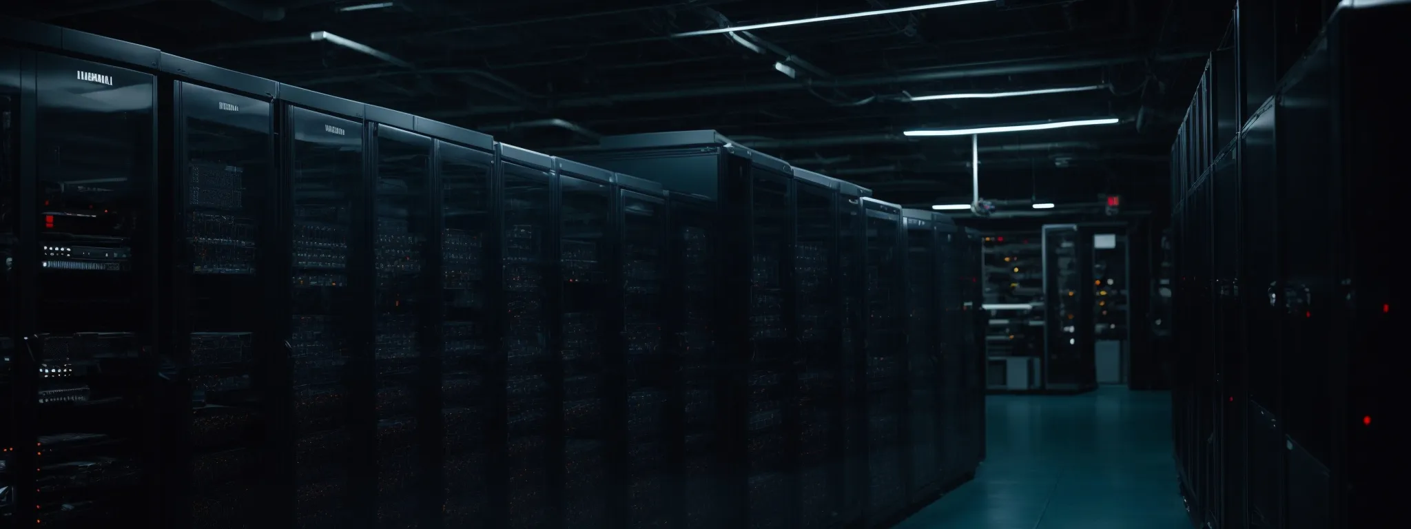 a server room with rows of high-powered computers storing and organizing digital information.