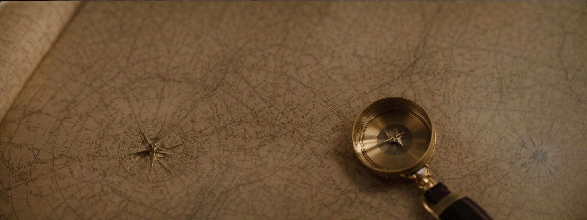 a compass on an ancient map, symbolizing navigation through the complexities of seo.