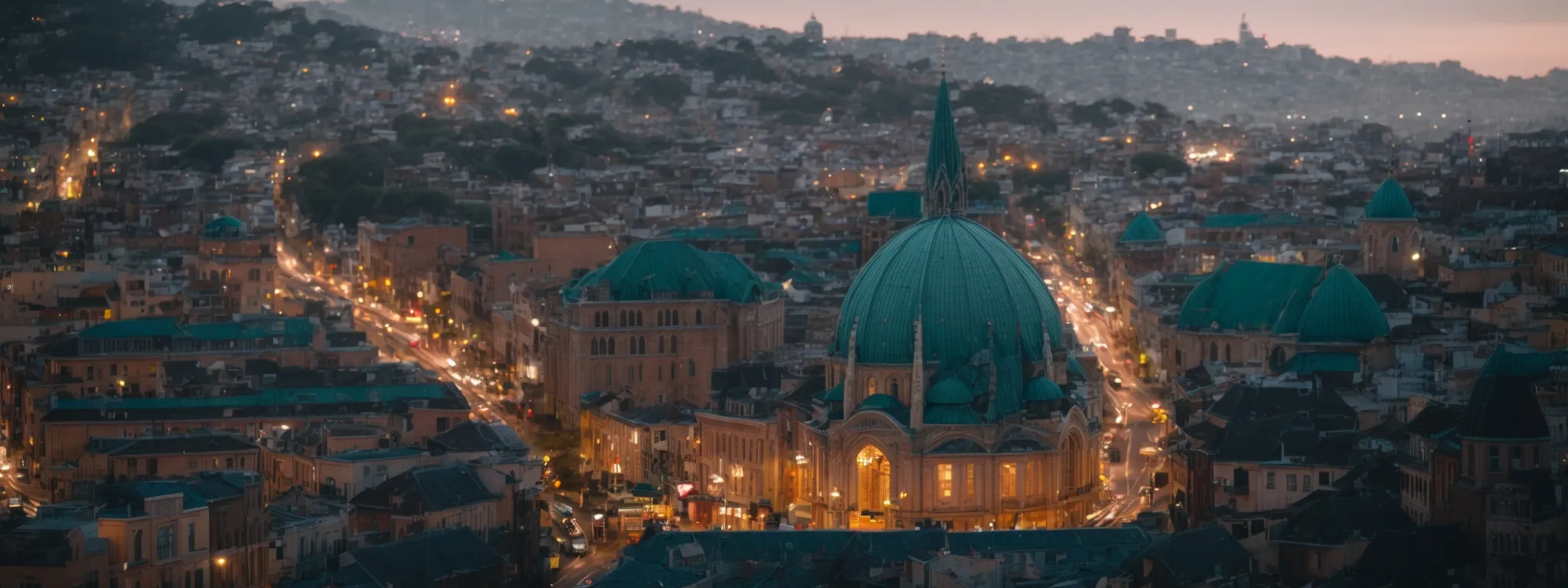 a camera focuses on a vibrant cityscape highlighting distinctive local landmarks.