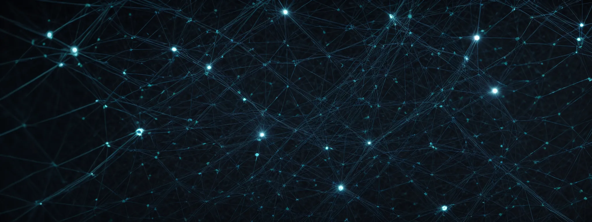 a network of interconnected nodes with some highlighted as larger and more prominent, symbolizing influential connections in a digital web.